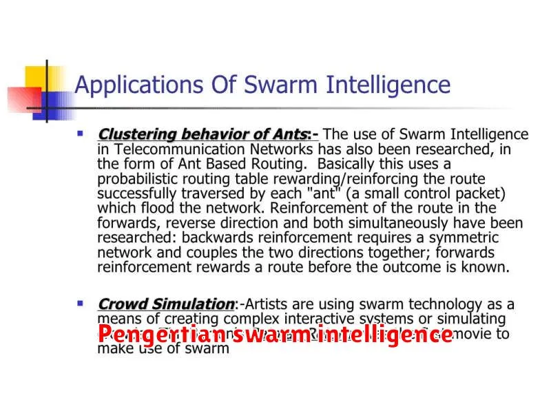 Pengertian swarm intelligence