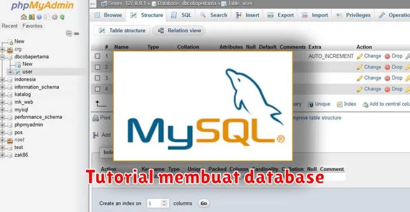 Tutorial membuat database