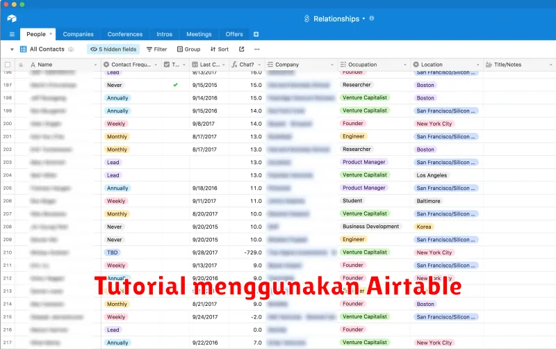 Tutorial menggunakan Airtable