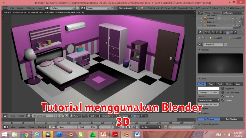 Tutorial menggunakan Blender 3D