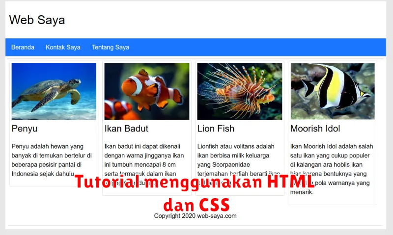 Tutorial menggunakan HTML dan CSS